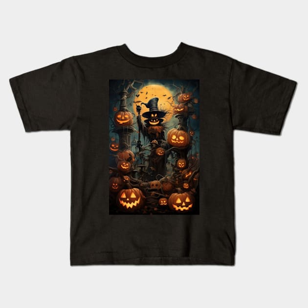 Helloween party night Kids T-Shirt by sheelashop